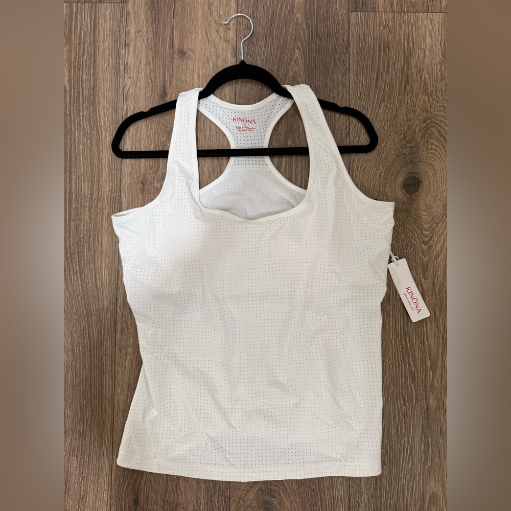 Kinona White and Black Polka Dot Tank-#1378